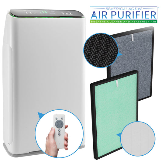 Remedical® Active Air Purifier With Advanced 7 Stage Purifying For Cleaner, Healthier Air! + Bonus Double Pack Filters