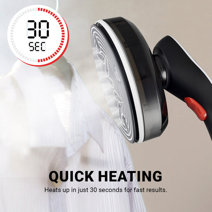 Kleva® 2-in-1 SteamPress Handheld 1500W Clothes Steamer & Garment Iron + Bonus Travel Bag