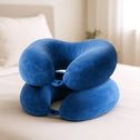 Super Sleeper Pro Two Travel Pillows stack together on the bed nicely