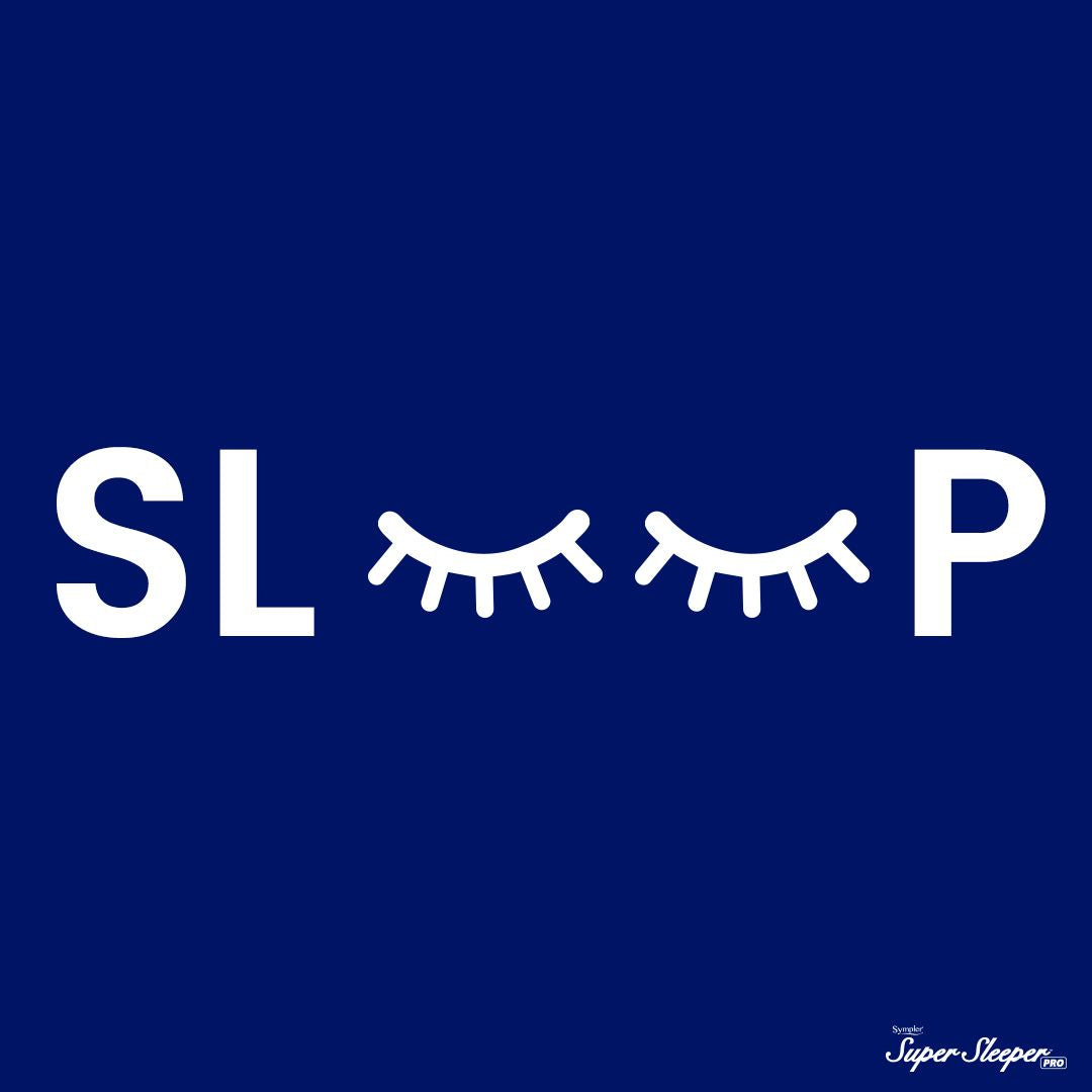 The word sleep designed with 'e' to look like closed eyes.