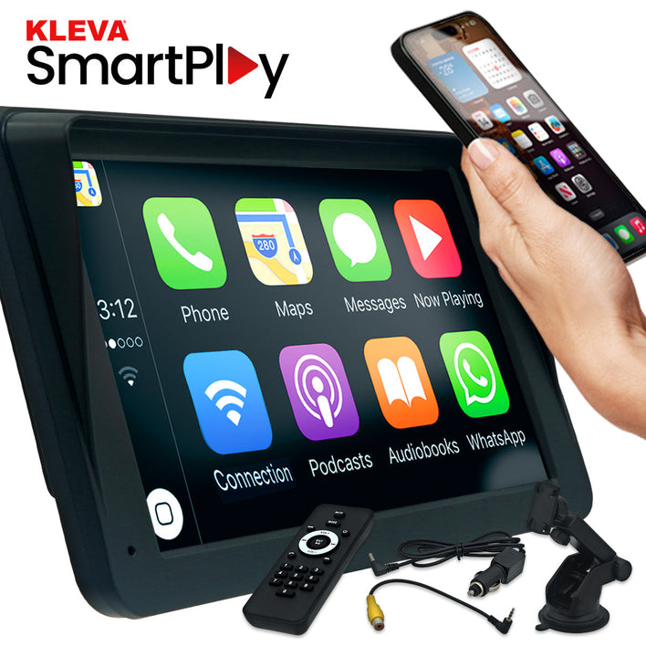 7" HD Touch Portable Kleva SmartPlay - Apple CarPlay Android Auto Wireless