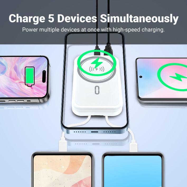 ChargAway 5-in-1 Compact Wireless Power Bank Fast Charge all devices in 30 minutes