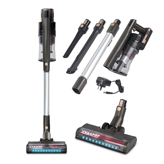 KRAPOF® Super Slim Power Vac Cordless Stick Vacuum + Extra FREE Second Battery + Extra Filter