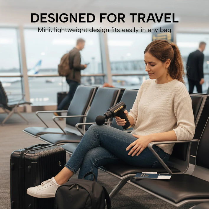 Lightweight travel massage gun designed for portable muscle recovery on the go