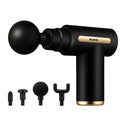Mini cordless massage gun with four interchangeable heads for deep tissue muscle recovery