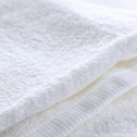 Close-up of soft, fluffy white towel fabric