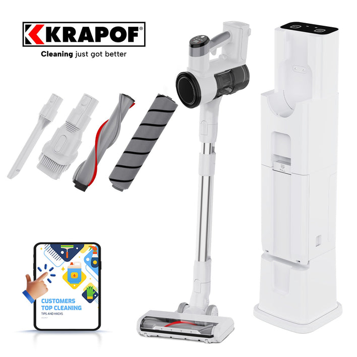 KRAPOF® Auto Clean Self Empty Slim Power Vac Cordless Stick Vacuum + Free Shipping