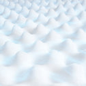 Abstract pattern of wavy white lines on a light blue background