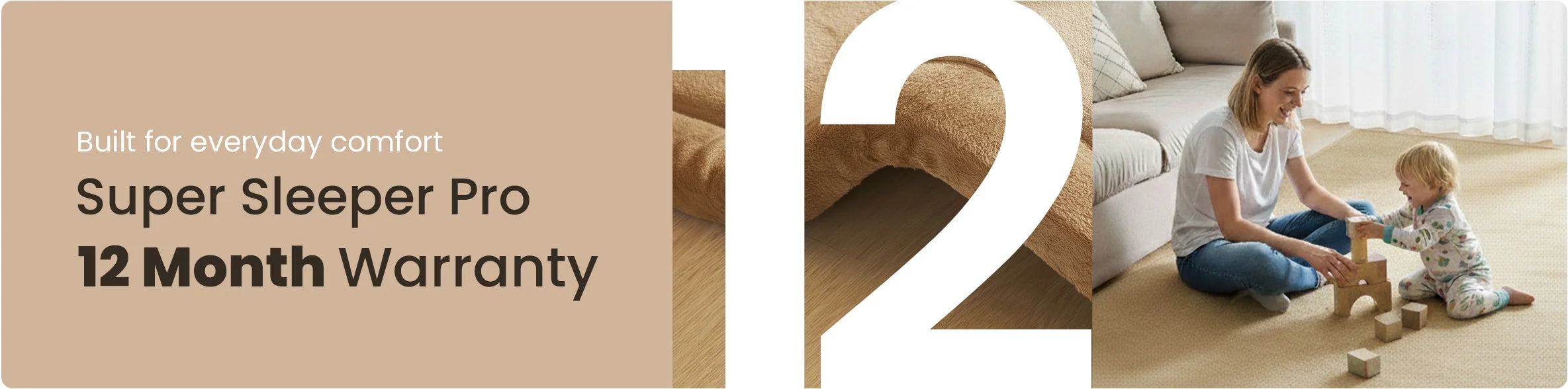 Super Sleeper Pro tatami floor mat with 12 month warranty, premium thick padded Japanese tatami mat for everyday comfort
