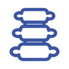 Super Sleeper Pro - 
                      
                        A simple blue line drawing of three stacked casseroles with handles, shown on a light gray background. 
                      