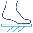 Super Sleeper Pro - 
                      
                        A simple line drawing of a foot stepping onto a rectangular surface with three diagonal lines underneath, suggesting pressure or motion. 
                      
