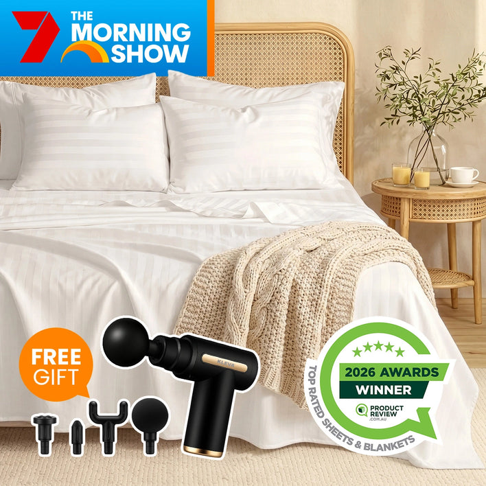 Imperial Dream Sheets™ Cotton Sateen 1200TC 4pc Bedding Set + FREE Massage Gun