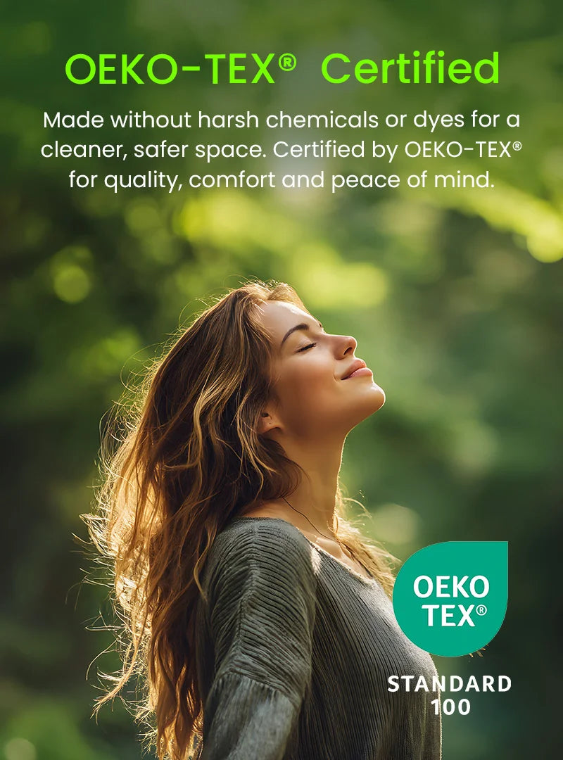 OEKO-TEX certified cover made without harsh chemicals for safer sleep