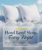 Hotel-quality pillows designed for side, back, and stomach sleepers, offering soft feel with supportive loft