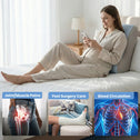Full body support pillow showing neck for all type of people like pregnant women helping in all types of problem.