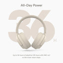 The Kleva® AudioUltra Noise Cancelling Wireless Bluetooth Headphones by Kleva Range are showcased in beige before a bold 36H graphic, highlighting up to 36 hours of battery life, or 25 hours using active noise cancellation.