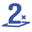 Super Sleeper Pro - 
                      
                        Blue number 2 with a multiplication sign next to it, above a horizontal arrow curving upward at the tip, on a light gray background. 
                      