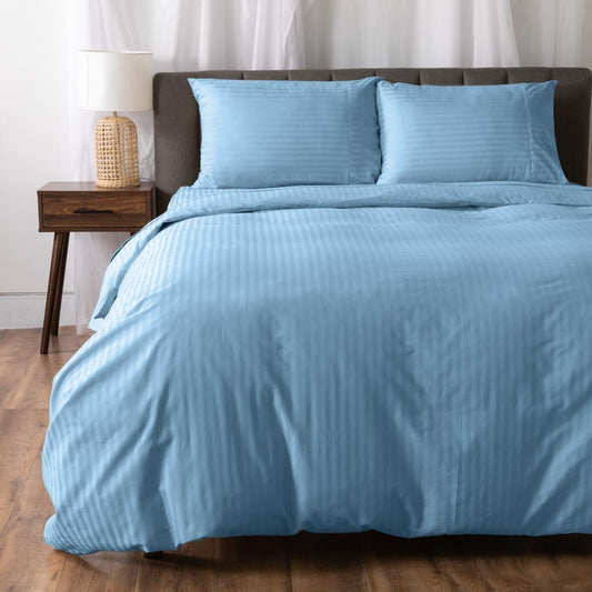 Royal Deluxe Hotel Quality 100% Cotton Quilt Cover - Light Blue