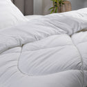 A close up of a comfortable, soft microfibre quilt cover.