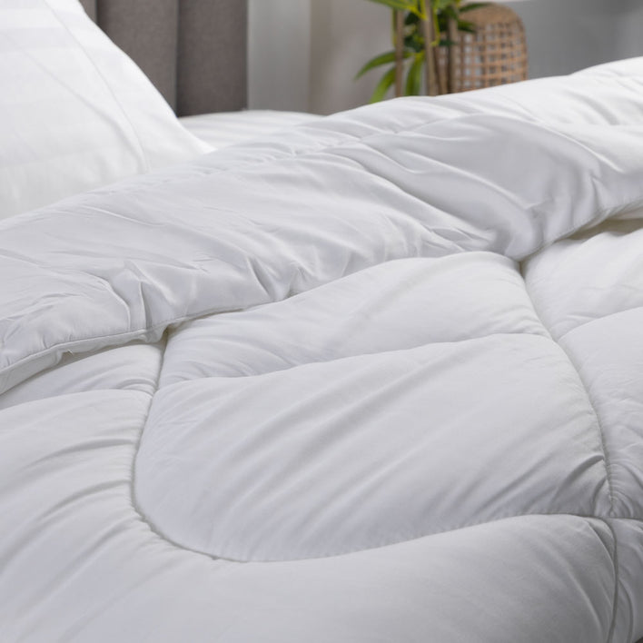 A close up of a comfortable, soft microfibre quilt cover.
